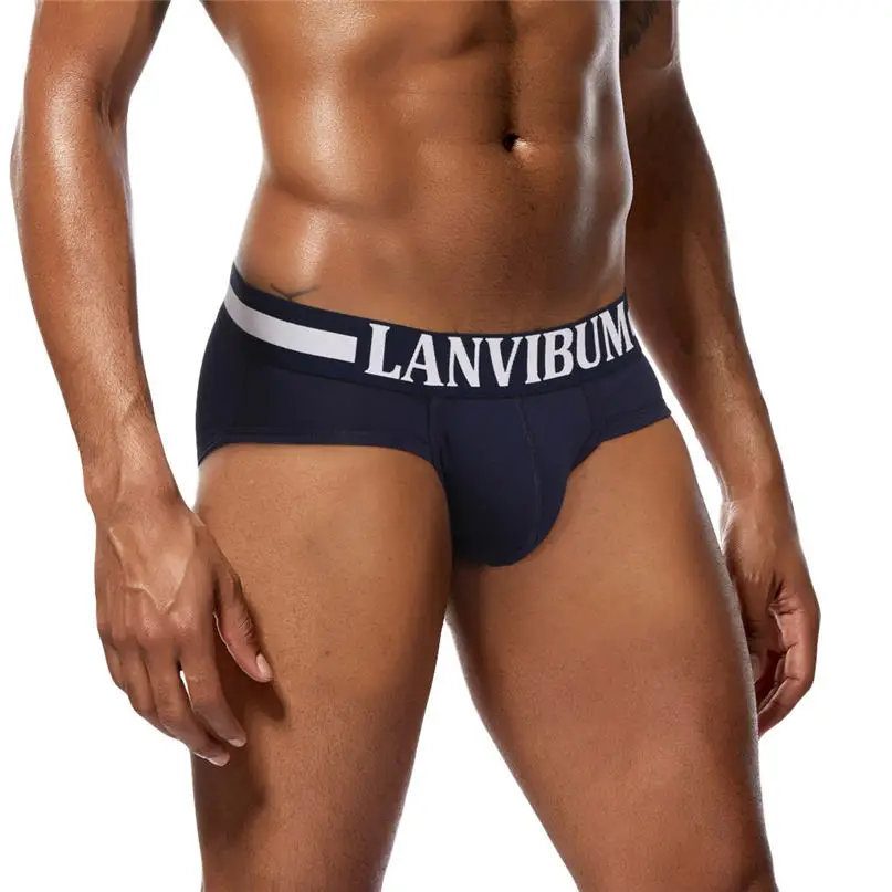 Comfortable Briefs Men Sexy Swimwear Underwear Letter Printed Boxer Briefs Shorts Bulge Pouch Underpants mens swim thong #2D27 (1)