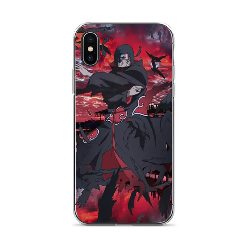 OUTMIX Naruto Shippuden Uchiha Itachi Clan силиконовый чехол для телефона Coque iPhone 7 7plus 8 8plus X XS XR max 55s 6