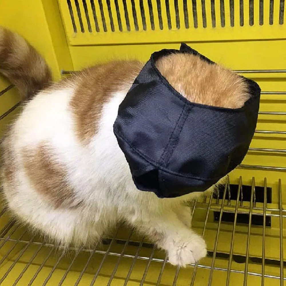 1pcs Cat Muzzle Adjustable Cat Grooming Eye Mask Muzzle Anti Bite