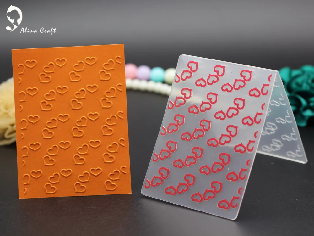 

10x7.5cm love heart card frame plastic embossing folder for DIY scrapbook card envelop album frame decoration stencils template