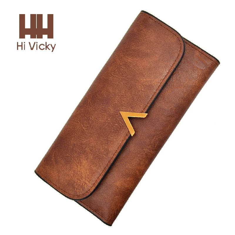 

2018 Limited Discount Luxury Women Wallet Vintage Long Female Purse Classic V Letter Famous Designer Leather Wallet Clutch Purse
