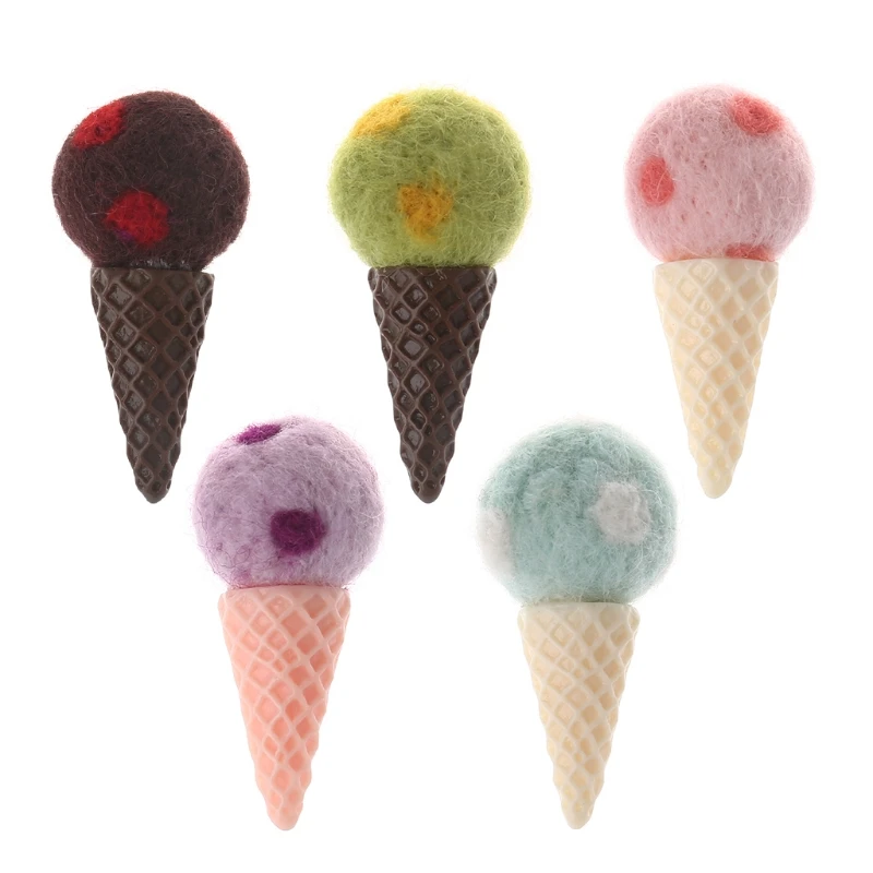 

Felt Knit Ice Cream Infant Handmade Toy Newborn Photography Props Accessories