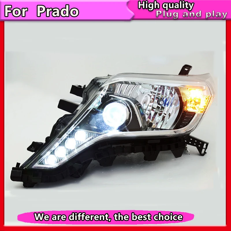 

Car Styling for Toyota Prado Headlights LED Headlight ANGEL EYES DRL Bi-Xenon Lens HID Automobile Accessories
