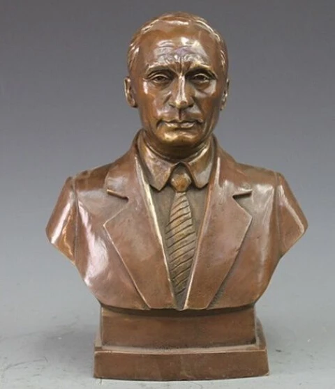 

Bronze Copper carving statue Vladimir Putin Bust Figurine Art Sculpture
