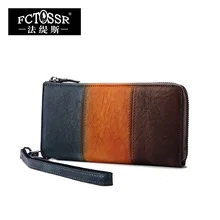 Women Wallet 2017 Vintage Handmade Bag Genuine Leather Long Wallet Casual Day Clutch Mix-color