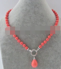 lovers women good huij 004806 8mm perfect round pink coral color south sea shell pearl necklace