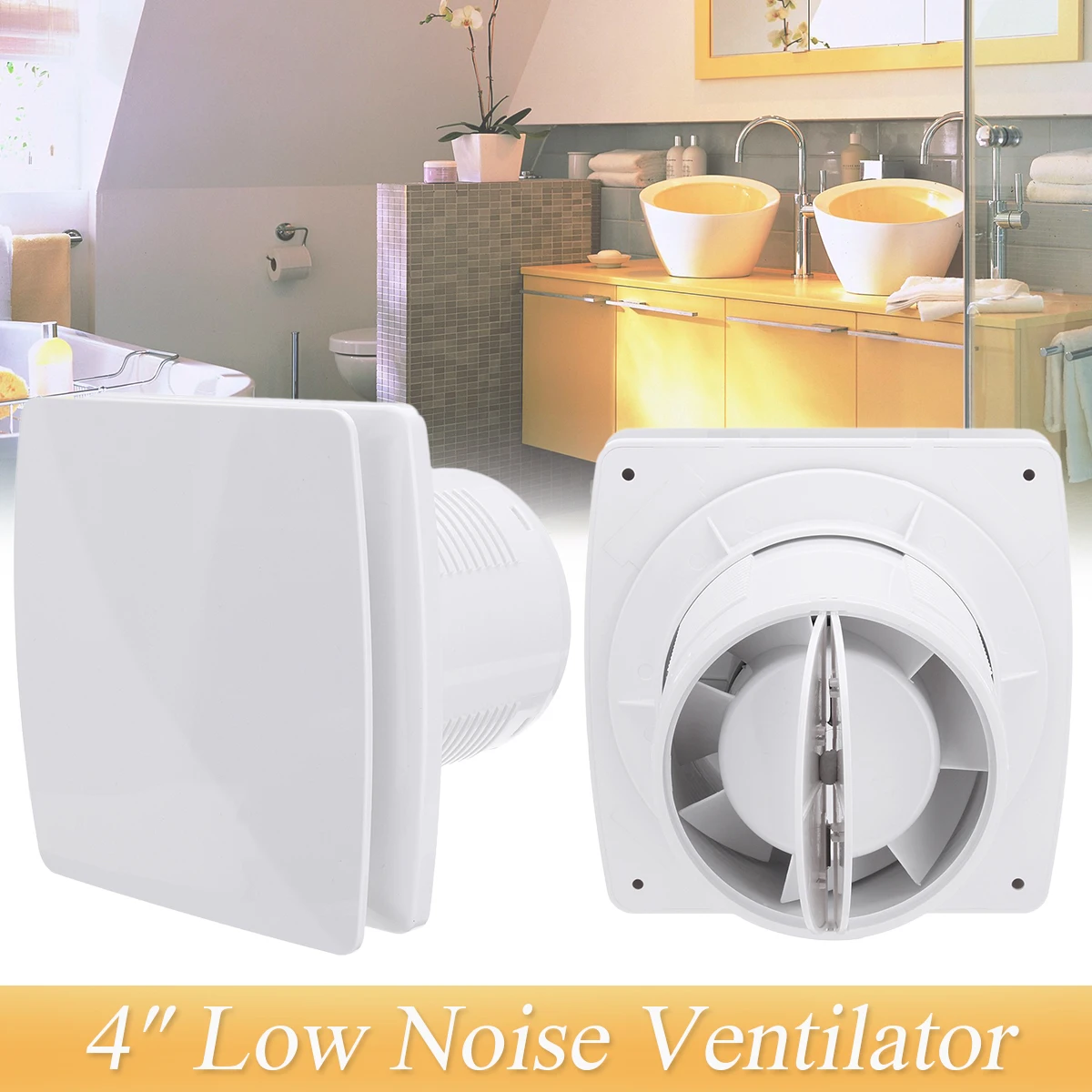 

4 In Line Air Blower Ventilator 220V Low Noise Bathroom Ventilation Fan Hotel Wall Fan Silent Extractor Exhaust Fan for Kitchen
