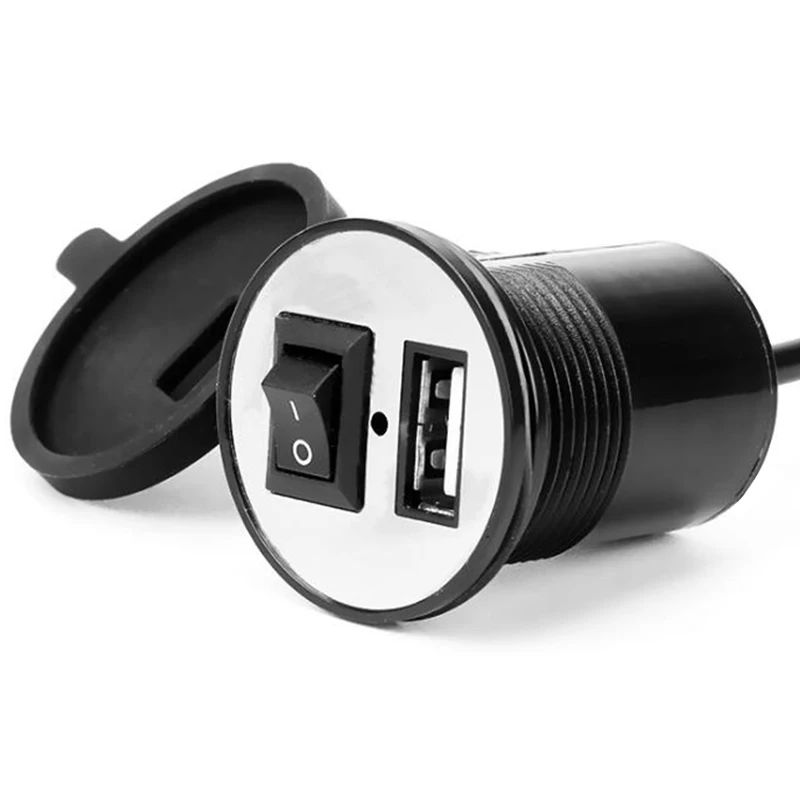 Автомобильное зарядное устройство EAFC для мотоцикла USB 12 В С переключателем