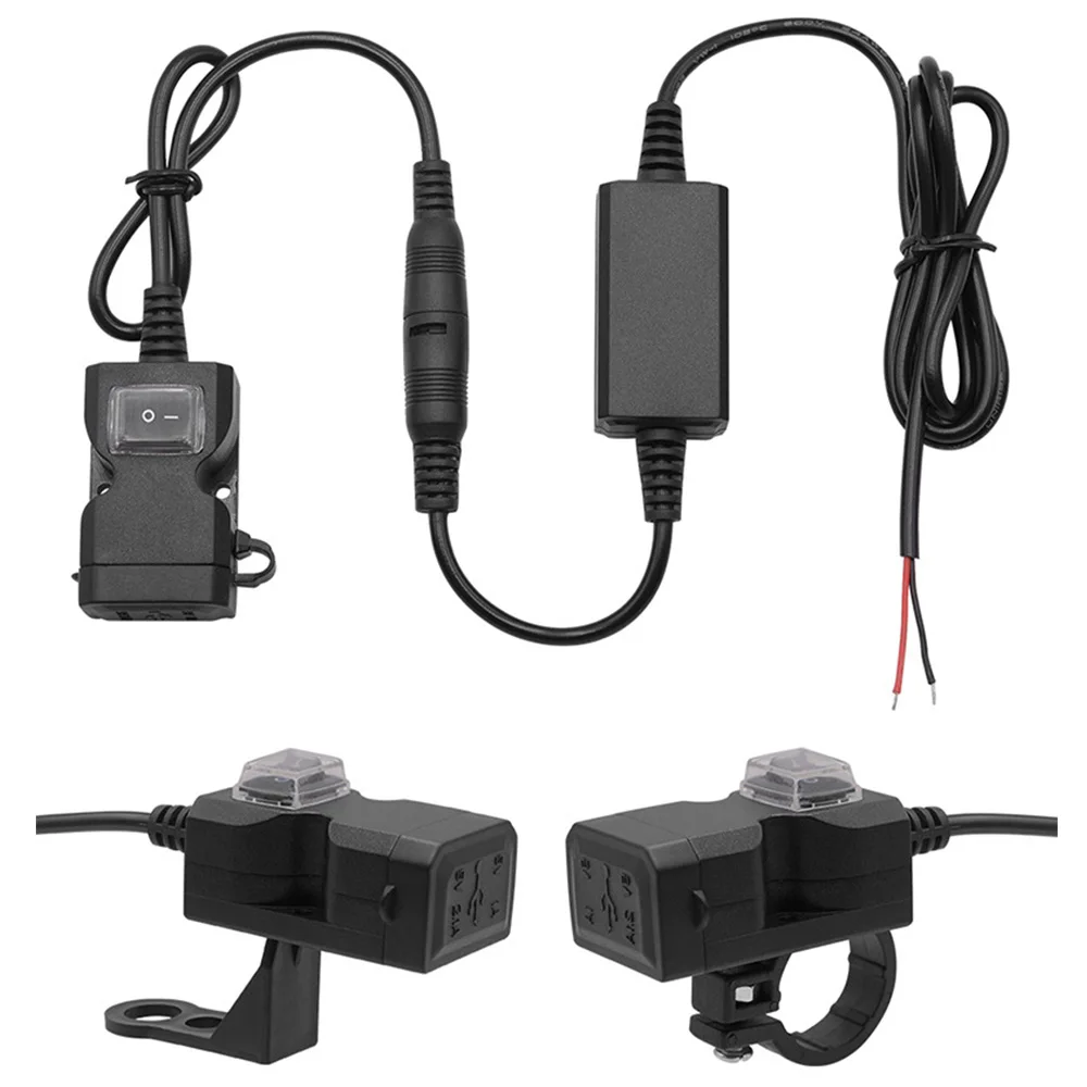 Универсальный Водонепроницаемый 12 V 24 мотоцикл руль двойной USB разъем сплиттер