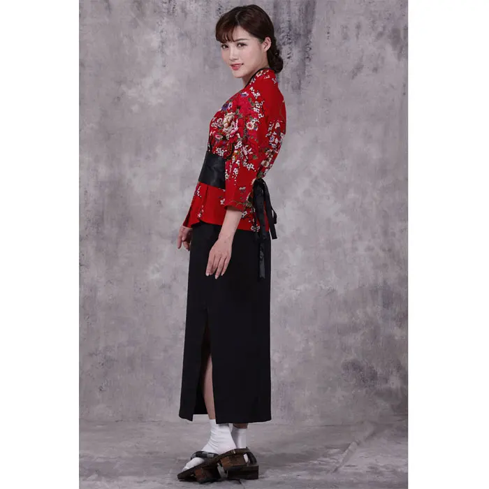 high quality women Japan Style bottoms Chef hotel Kimono work wear waiter Chef uniform women Korean Restaurant work clothes