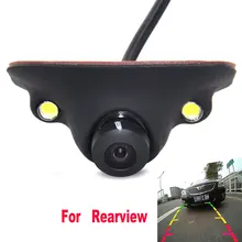 Mini câmera de backup para carro, câmera com visão frontal e dianteira de 360 graus ccd ccd câmera traseira de backup, visão lateral, 2 led