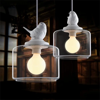 

Glass Bird Pendant Lights Kitchen Nordic Led Hanging Lamp Home Decor Modern Light Fixture Loft Industrial Suspension Luminaire