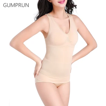 

GUMPRUN 2017 Sexy Lingerie Women Crop Top Padded Seamless Slimming Tank Top Breathable V Neck Women Crop Top Solid Women Vest
