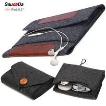 

For ipad 9.7 a1822 case Wool Felt Laptop Sleeve for ipad pro 9.7 inch tablet cover with Mouse Charger pouch bag for ipad air 2