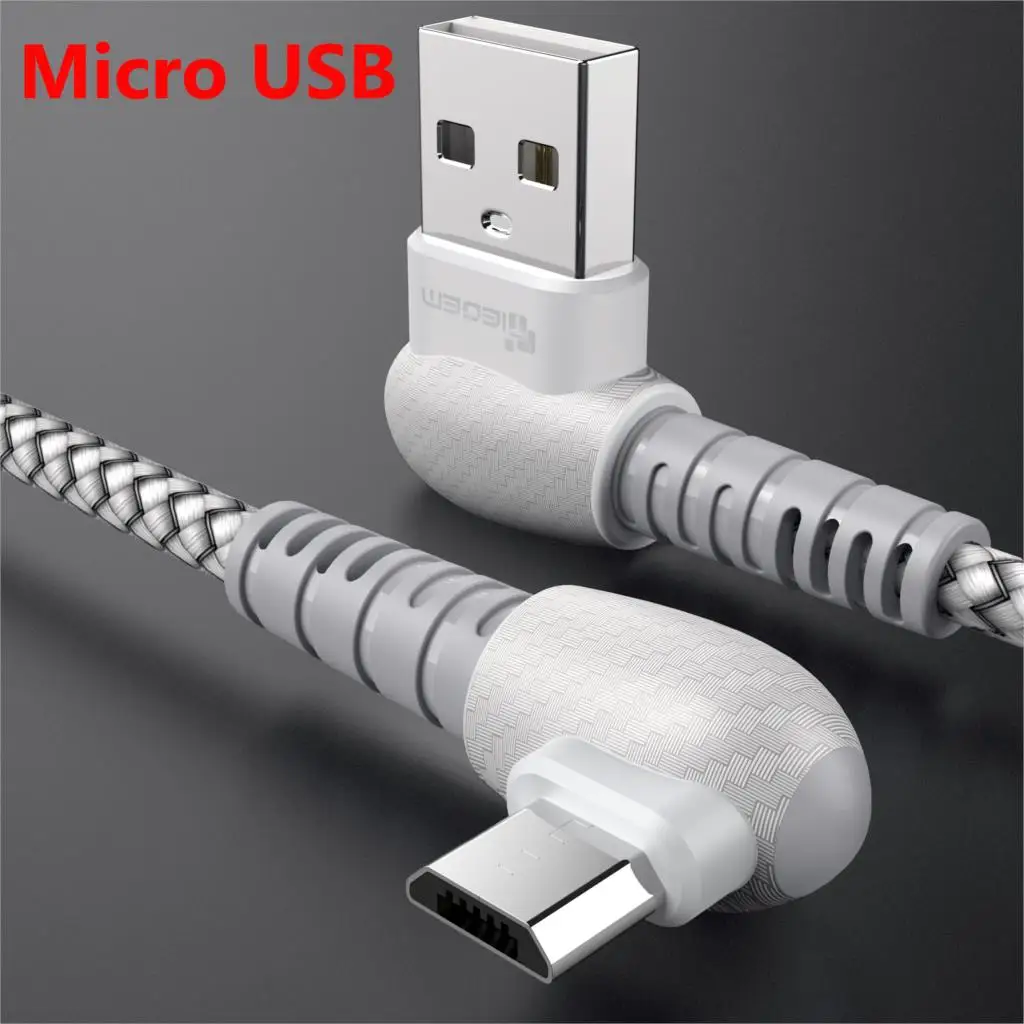 TIEGEM 90 градусов USB кабель для iPhone X XS MAX XR 8 7 6 5 6s 5S Plus SE Быстрая зарядка кабель для мобильного телефона зарядное устройство USB кабели для передачи данных - Цвет: For Micro White