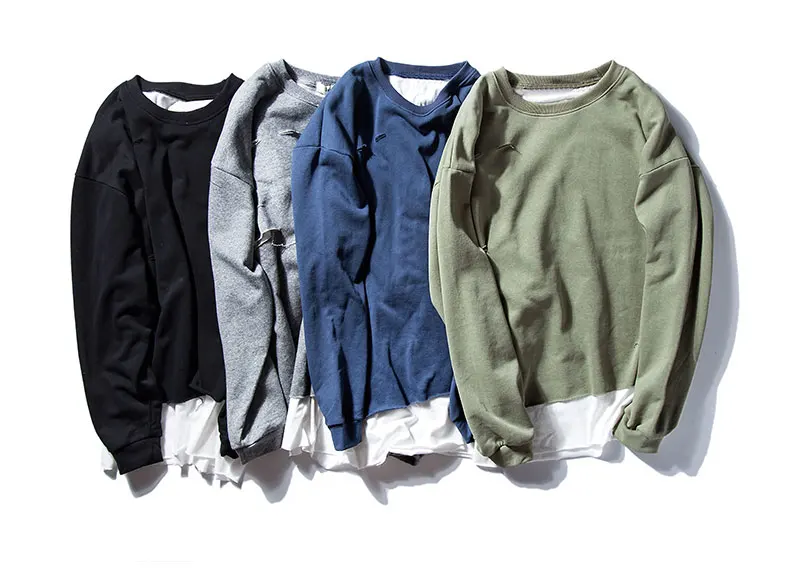 Ripped Double Layer Hoodies