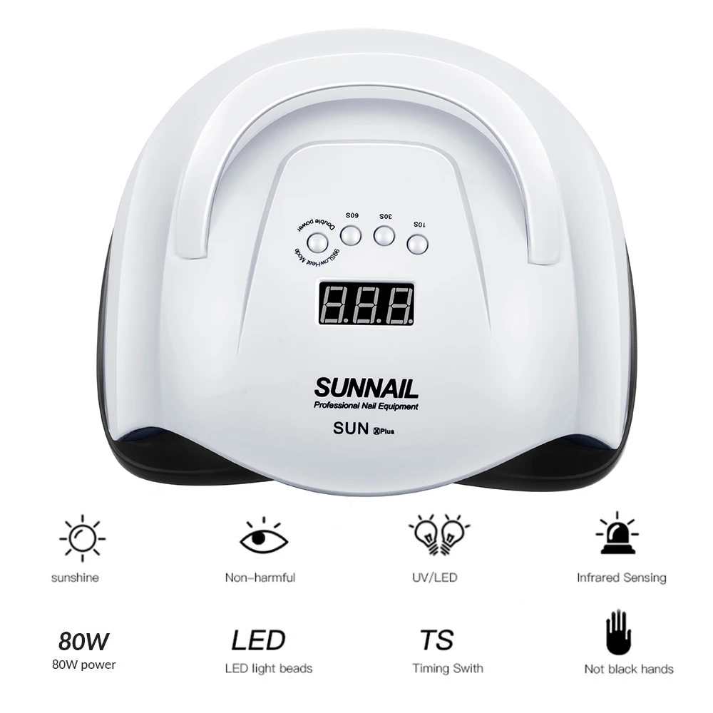 Online 80 72 54 40 36 W UV Kuku Lampu Lampu LED untuk Manikur Kuku Pengering untuk semua Gel Polandia Sensor Inframerah 10 30 60 99 S Timer LCD Display