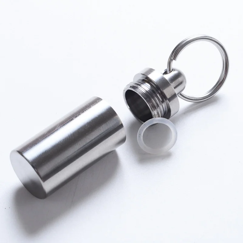

Outdoor Mini EDC Medicine Pill Bottles Survival Waterproof Aluminum Tank Box Cases For Storage Cigarette Matches Camping Gear