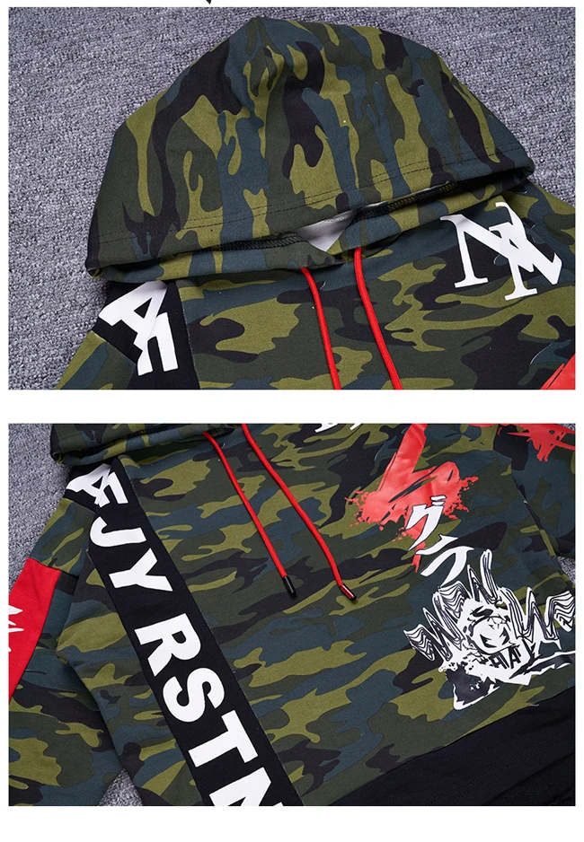 Goede Jongens Meisjes Lente Kleding Set Hip Hop Dansen Kostuums Kids Legergroen Camouflage Hoodies Broek Outfits Voor 8 10 12 14 Jaar