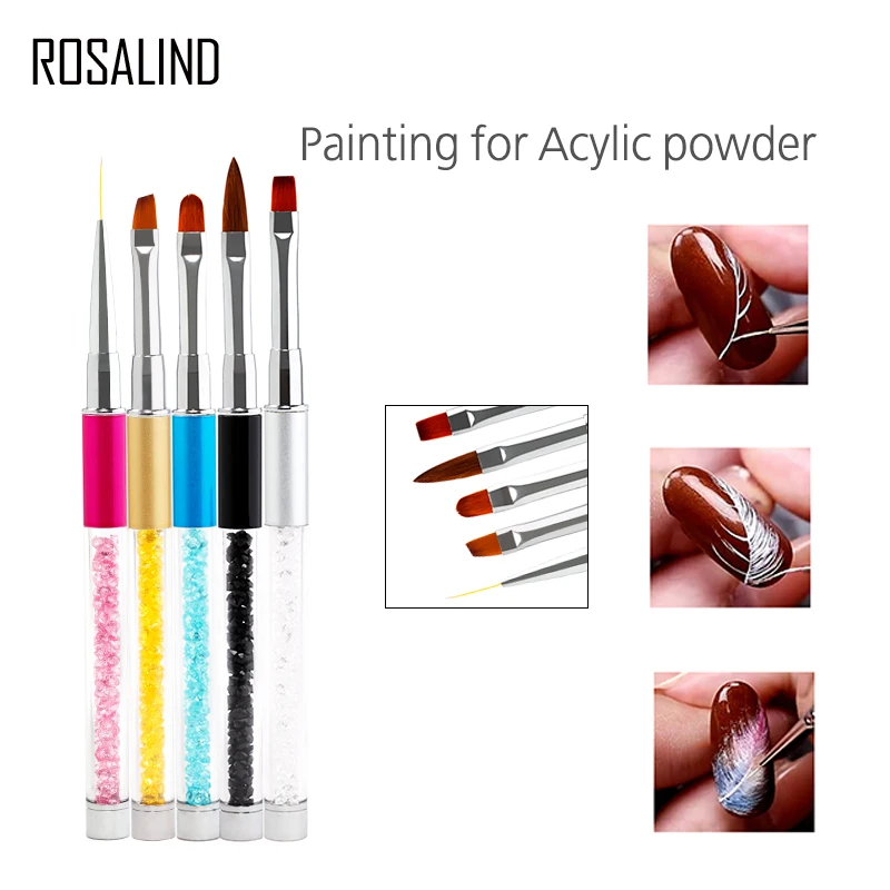 

Rosalind Nail Art Design Acrylic Handle Brush Art Pen UV Nail Gel Brush Painting Drawing Lines Pen Tips Tools Gel Brush
