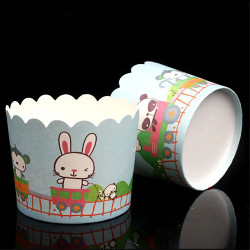

50pcs Cute Rabbit Muffin Cupcake Paper Cup Cake Forms Cupcake Liner Baking Muffin Box Cup Case Wedding Cake Mold Decorating Tool
