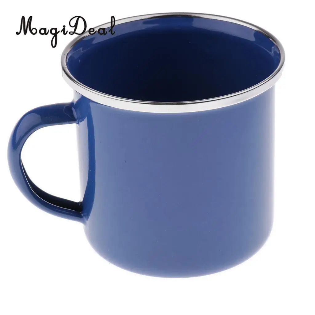 MagiDeal Camping Enamel Mug Cup Enamelware Tea Coffee Mug Vintage Style Great Gift