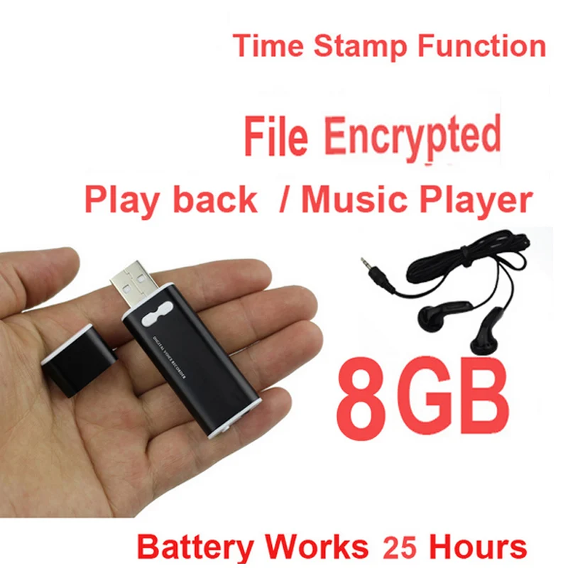 8G MP3 player+Usb flash disk+audio voice recorder time stamp file