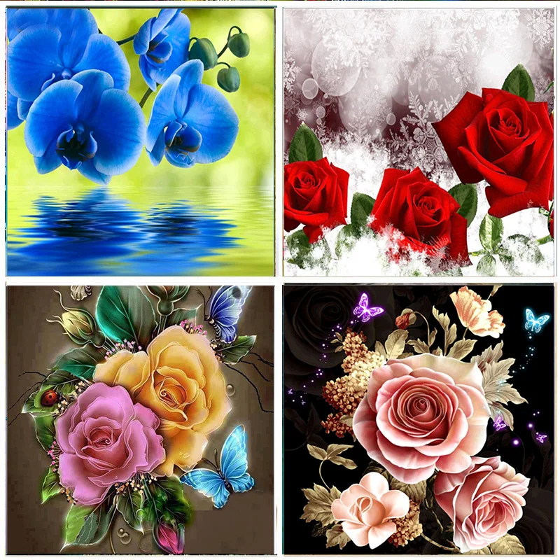 

5D DIY Diamond Painting Full Diamond flower Pattern Embroidery Set Mosaic Cross Stitch picture Rhinestone Home Decoration Gifts