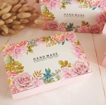 

21*14*5cm,custom gift food boxes disposable food containers,wedding favour cake boxes,flower printing gift cardboard boxes