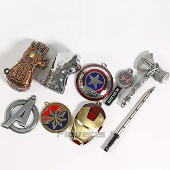 

Avengers Endgame Mini Metal Figures Weapons Model Pendant Toys Set