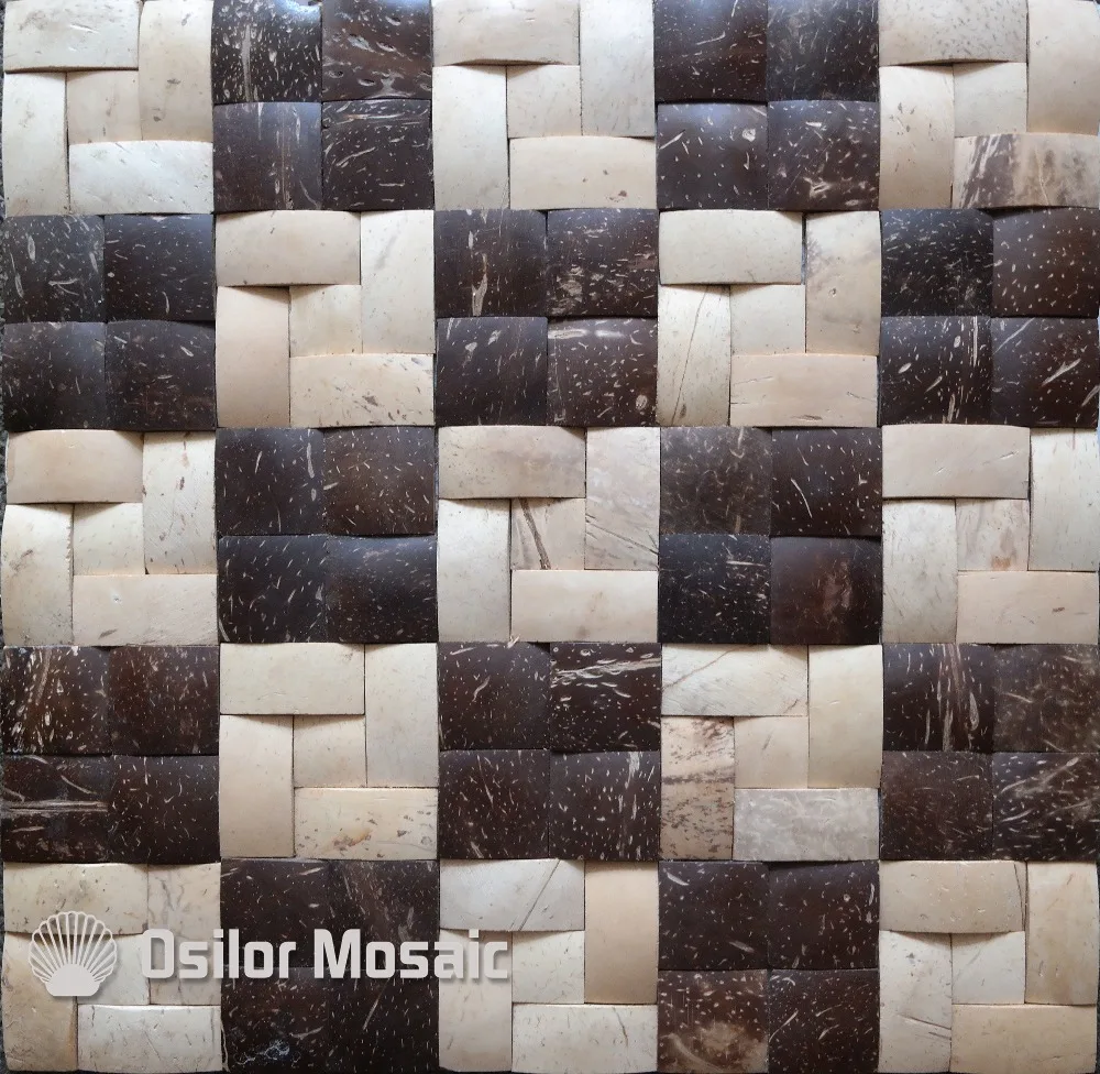 Buy Mixed color natural 100 coconut shell mosaic tile