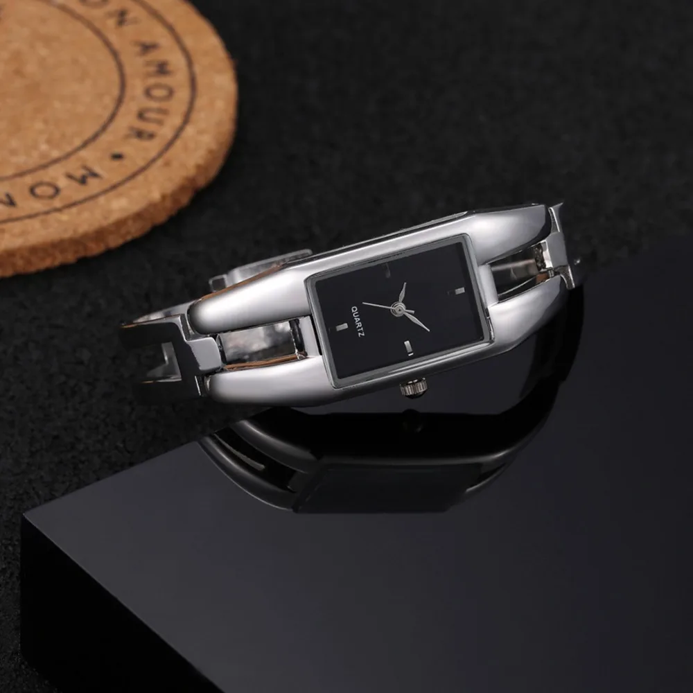 Часы женские с полым браслетом модные наручные из нержавеющей стали|mujer|mujer reloj |