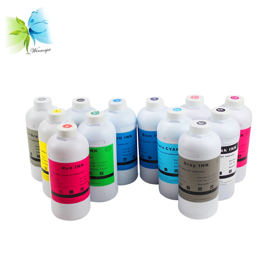 Winnerjet 1000 мл X 12 цветов PFI-106 PFI-206 106 206 китайская краска чернила для канона IFP6400 IPF 6450 заправка цветные чернила