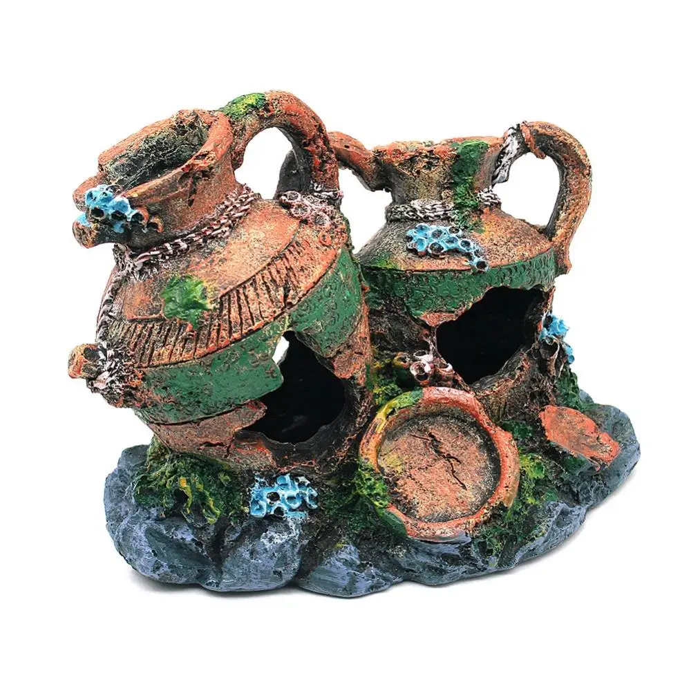 1Pcs Aquarium Decoration Vase Seabed Broken Vases for Aquarium Ornament