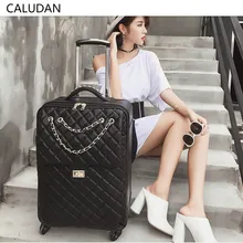 CALUDAN Спиннер кожаный 2" Дорожный чемодан на колесиках 20 ручной клади для женщин