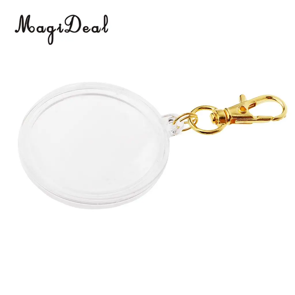 40mm Portable Coin Display Storage Box Key Ring Keychain DIY Photo Frames #1