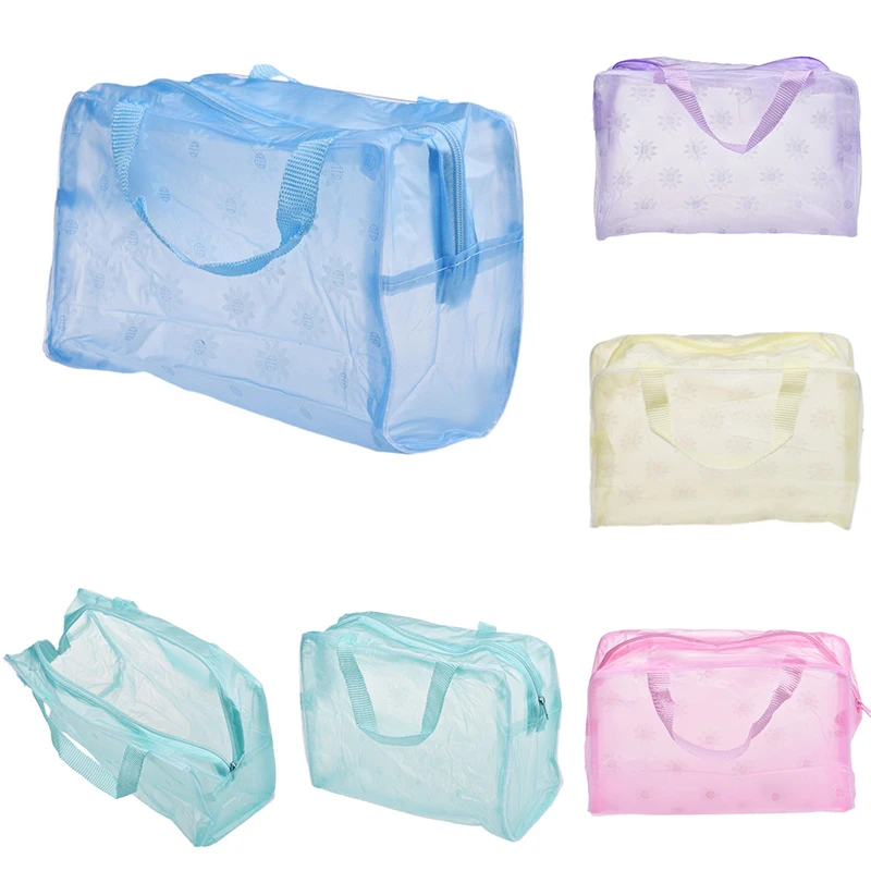 

1PC Hot PVC Print Women Cosmetic Bags Travel Waterproof Makeup Jewelry Packaging Bags Washcloth For Beads Jewelry