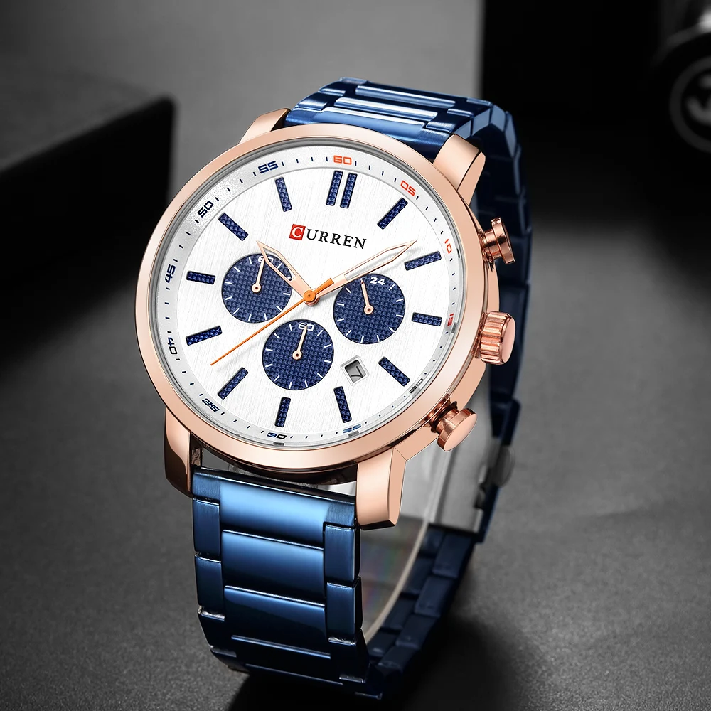 

2018 CURREN Men's Fashion Luxury Quartz Watches Men Casual Sport Watch Man Chronograph Waterproof Wristwatch Relogio Masculino