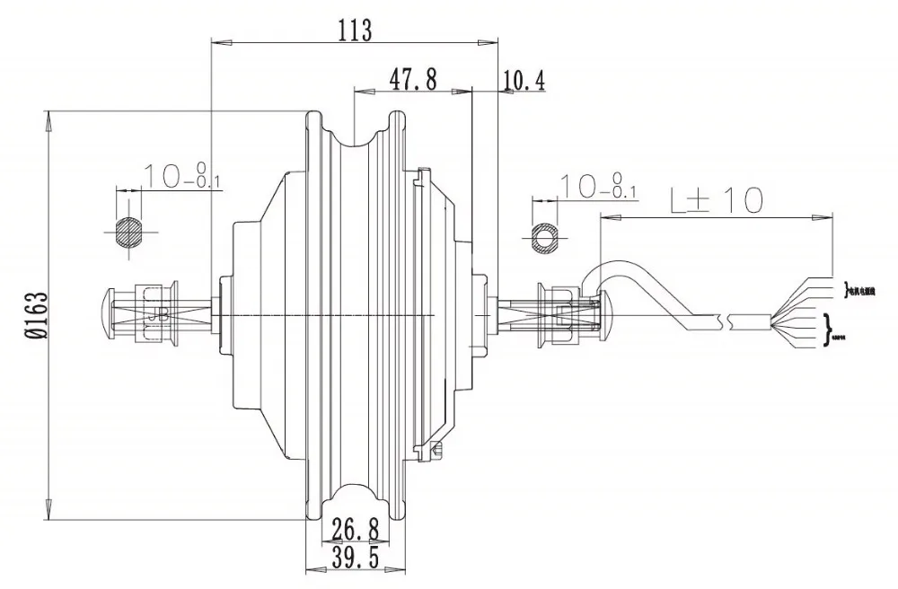 Clearance 10 inch 36V48V 200W 250W electric hub motor high torque electric brushless wheelbarrow gear hub motor 350 electric robot motor 3