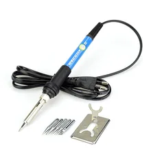 NEWACALOX EU Plug 220V 60W Electrical Soldering Iron Hand Welding Tool Adjustable Temperature Soldering Gun 5pcs Solder Tip
