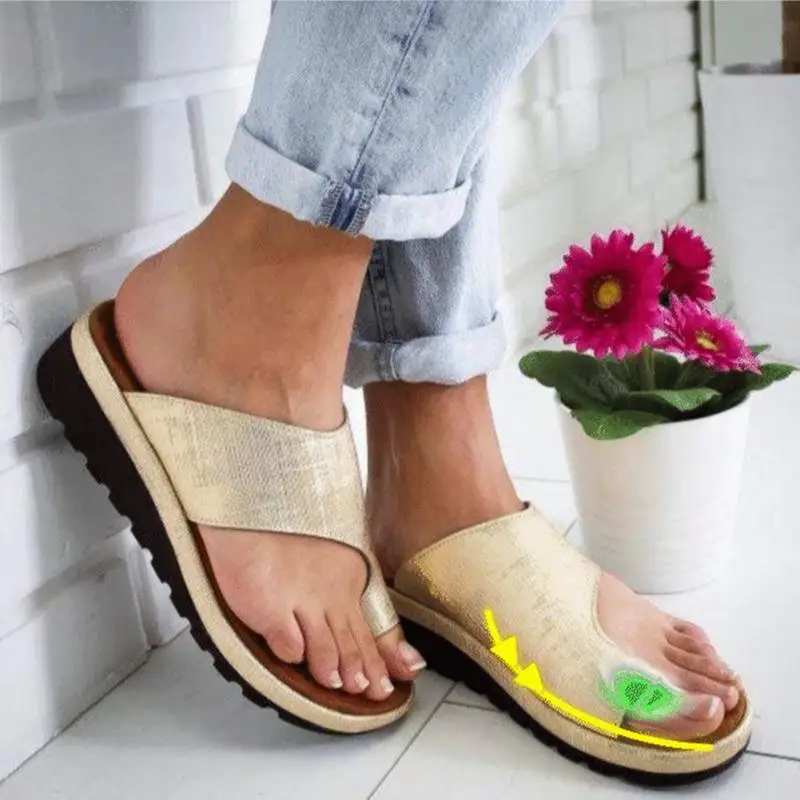 

Factory Outlet Orthopedic Bunion Corrector Women Slipper Wedges Shoes Correction Female Sandals Slides Summer Flat Sandale Femme