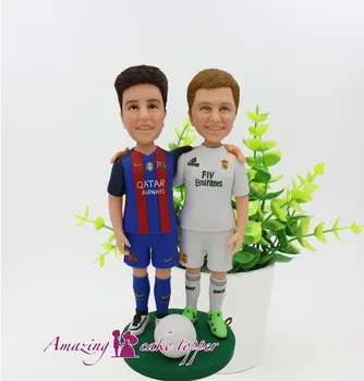 

2019 AMAZING CAKE TOPPER Toys Football boy loves football statue And Groom Gifts Ideas Customized Figurine Valentine's Day