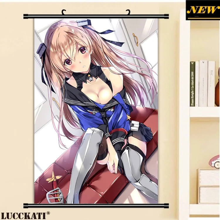 13cleavage johnston_(kancolle) kantai_collection kobayashi_chisato open_shirt seifuku stockings thighhighs wardrobe_malfunction_