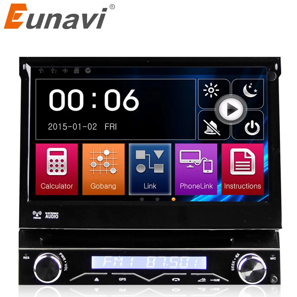 

Eunavi Single 1 DIN universal Car DVD Player Car Radio auto radio GPS Navigation with Touch Stereo automotive+free 8GB map