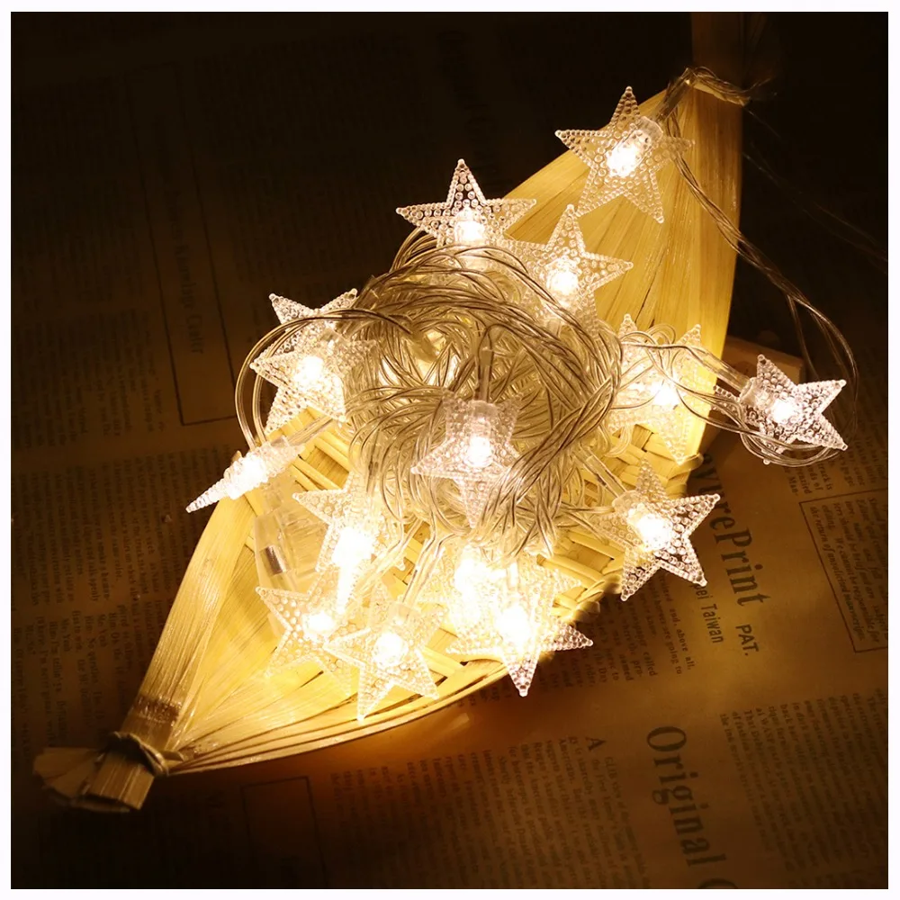 Звезды светодио дный гирлянды светодиодные свет м 5 м светодио дный 20 LED праздник украшения огни Фея гирляндный фонарь для Рождество