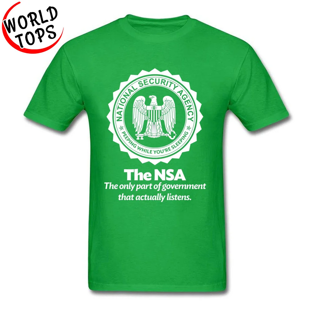 2018 Hot Sale Man Tops Shirts The NSA 6316 Personalized Tshirts Cotton Fabric Short Sleeve Custom Tees Round Collar The NSA 6316 green