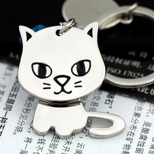 1PC cat keychain cute key ring for women kitten key chain key holder