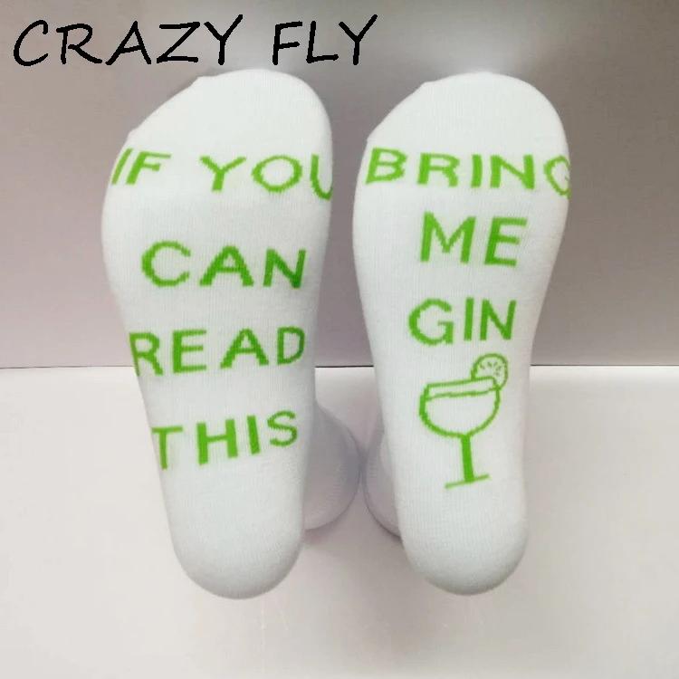 Магазин Crazy Fly,, забавные носки, юмором, если вы можете прочесть это письмо, напечатанные длинные женские забавные носки, новинка, холодное пиво, хлопковые носки