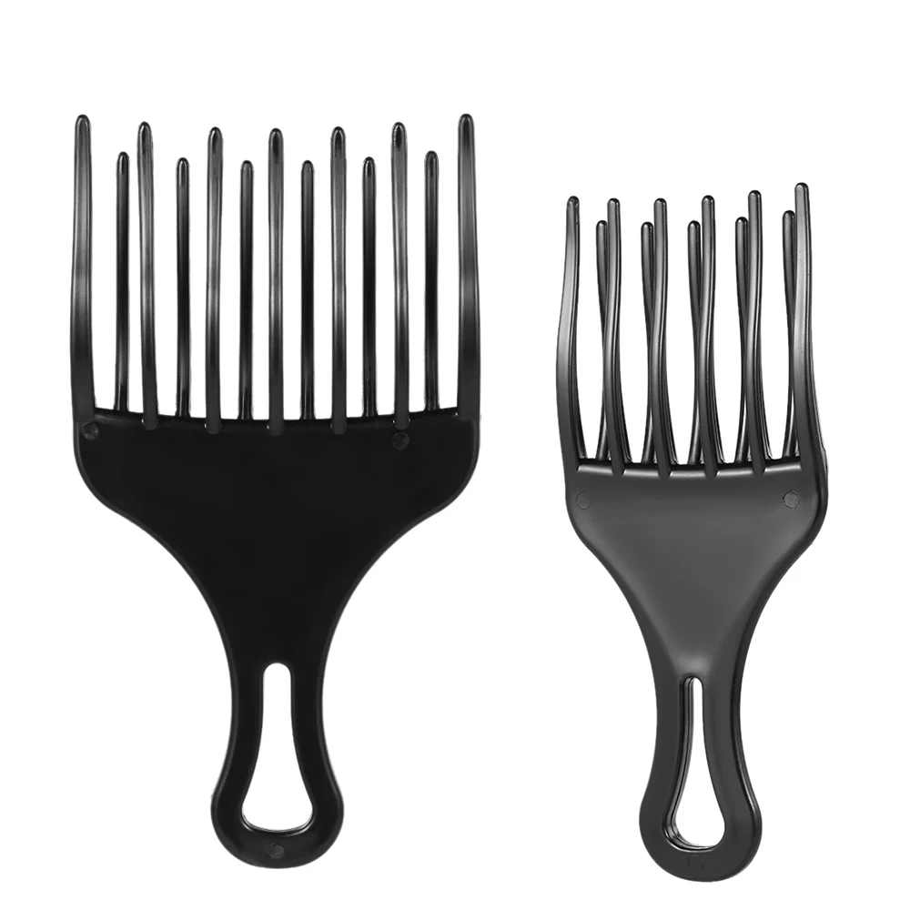 2Pc Insert Hair Pick Comb Afro Hair Pick Comb Fork Hairbrush Plastic