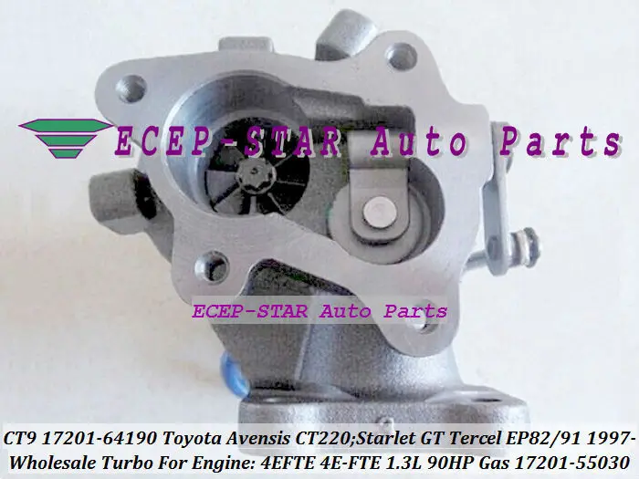 CT9 17201-64190 17201-55030 Turbo Turbocharger For TOYOTA Avensis CT 220 1997-07;Starlet GT Tercel EP82 EP91 1997- 4EFTE 4E-FTE 1.3L Gas (2)